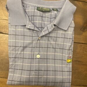 Amen Corner masters golf polo blue checkered 100% Pima
Cotton size XL